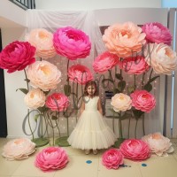 Аренда ростовых цветов из бумаги "Пионы светло-розовые"